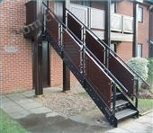 实木护栏，踏步，不锈钢木直楼梯YD-GMZ503