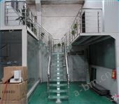 室内不锈钢玻璃楼梯，两跑楼梯，YD-LPGBZ103